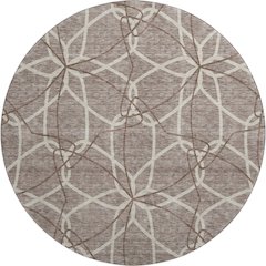 Premium Machine Washable Mayfield AMF950 Taupe 8' x 8' Round Rug