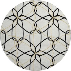 Premium Machine Washable Mayfield AMF950 White 8' x 8' Round Rug