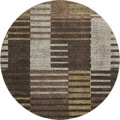 Premium Machine Washable Mayfield AMF954 Chocolate 8' x 8' Round Rug