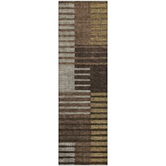 Premium Machine Washable Mayfield AMF954 Chocolate 2'3" x 7'6" Runner Rug