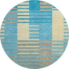 Premium Machine Washable Mayfield AMF954 Teal 8' x 8' Round Rug