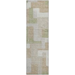 Premium Machine Washable Mayfield AMF955 Beige 2'3" x 7'6" Runner Rug