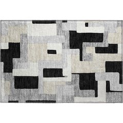 Premium Machine Washable Mayfield AMF955 Black 1'8" x 2'6" Rug