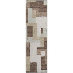 Premium Machine Washable Mayfield AMF955 Brown 2'3" x 7'6" Runner Rug