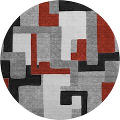 Premium Machine Washable Mayfield AMF955 Gray 8' x 8' Round Rug