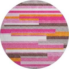 Premium Machine Washable Mayfield AMF956 Blush 8' x 8' Round Rug