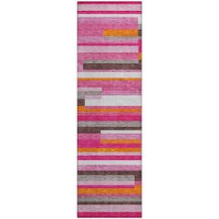 Premium Machine Washable Mayfield AMF956 Blush 2'3" x 7'6" Runner Rug