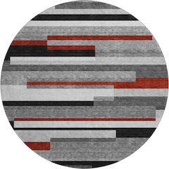 Premium Machine Washable Mayfield AMF956 Gray 8' x 8' Round Rug