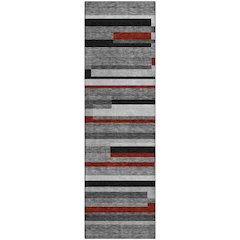 Premium Machine Washable Mayfield AMF956 Gray 2'3" x 7'6" Runner Rug