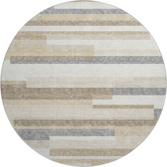 Premium Machine Washable Mayfield AMF956 Ivory 8' x 8' Round Rug