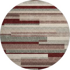 Premium Machine Washable Mayfield AMF956 Merlot 8' x 8' Round Rug