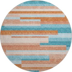 Premium Machine Washable Mayfield AMF956 Orange 8' x 8' Round Rug