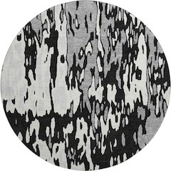 Premium Machine Washable Mayfield AMF957 Black 8' x 8' Round Rug