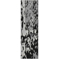Premium Machine Washable Mayfield AMF957 Black 2'3" x 7'6" Runner Rug