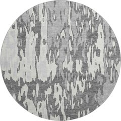 Premium Machine Washable Mayfield AMF957 Gray 8' x 8' Round Rug