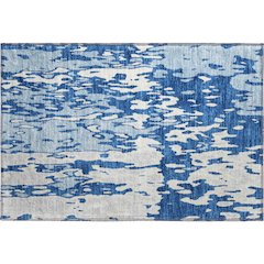 Premium Machine Washable Mayfield AMF957 Navy 1'8" x 2'6" Rug