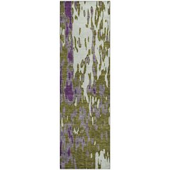 Premium Machine Washable Mayfield AMF957 Olive 2'3" x 7'6" Runner Rug
