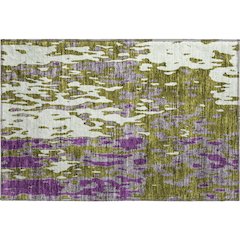 Premium Machine Washable Mayfield AMF957 Olive 1'8" x 2'6" Rug