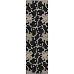 Premium Machine Washable Mayfield AMF958 Black 2'3" x 7'6" Runner Rug