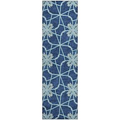 Premium Machine Washable Mayfield AMF958 Navy 2'3" x 7'6" Runner Rug