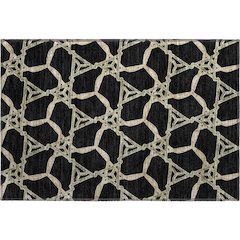 Premium Machine Washable Mayfield AMF959 Black 1'8" x 2'6" Rug