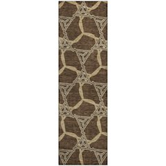 Premium Machine Washable Mayfield AMF959 Brown 2'3" x 7'6" Runner Rug