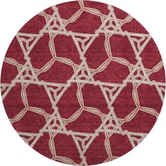 Premium Machine Washable Mayfield AMF959 Burgundy 8' x 8' Round Rug