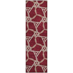 Premium Machine Washable Mayfield AMF959 Burgundy 2'3" x 7'6" Runner Rug