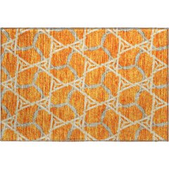 Premium Machine Washable Mayfield AMF959 Orange 1'8" x 2'6" Rug