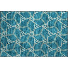 Premium Machine Washable Mayfield AMF959 Teal 1'8" x 2'6" Rug