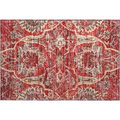 Premium Machine Washable Mayfield  Red 1'8" x 2'6" Rug