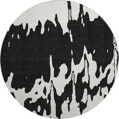 Premium Machine Washable Mayfield AMF961 Black 8' x 8' Round Rug