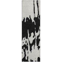 Premium Machine Washable Mayfield AMF961 Black 2'3" x 7'6" Runner Rug