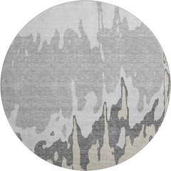 Premium Machine Washable Mayfield AMF961 Gray 8' x 8' Round Rug
