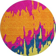 Premium Machine Washable Mayfield AMF961 Pink 8' x 8' Round Rug