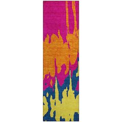 Premium Machine Washable Mayfield AMF961 Pink 2'3" x 7'6" Runner Rug