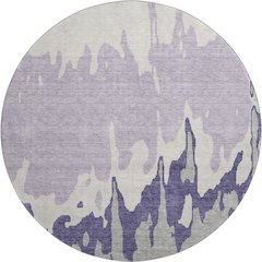 Premium Machine Washable Mayfield AMF961 Purple 8' x 8' Round Rug