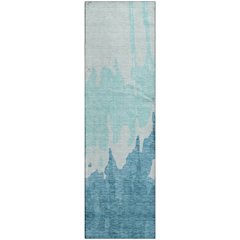 Premium Machine Washable Mayfield AMF961 Teal 2'3" x 7'6" Runner Rug