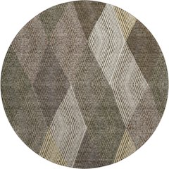 Premium Machine Washable Mayfield AMF962 Brown 8' x 8' Round Rug