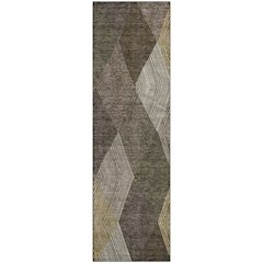 Premium Machine Washable Mayfield AMF962 Brown 2'3" x 7'6" Runner Rug