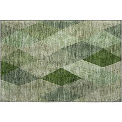 Premium Machine Washable Mayfield AMF962 Green 1'8" x 2'6" Rug