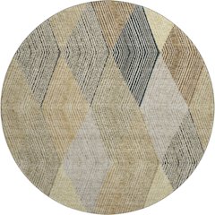 Premium Machine Washable Mayfield AMF962 Mocha 8' x 8' Round Rug