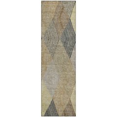 Premium Machine Washable Mayfield AMF962 Mocha 2'3" x 7'6" Runner Rug