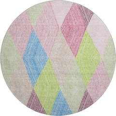 Premium Machine Washable Mayfield AMF962 Pink 8' x 8' Round Rug