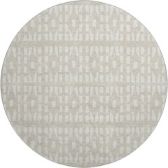 Premium Machine Washable Mayfield AMF963 Beige 8' x 8' Round Rug