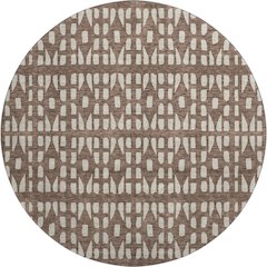 Premium Machine Washable Mayfield AMF963 Brown 8' x 8' Round Rug