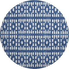 Premium Machine Washable Mayfield AMF963 Navy 8' x 8' Round Rug