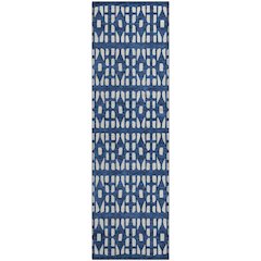 Premium Machine Washable Mayfield AMF963 Navy 2'3" x 7'6" Runner Rug