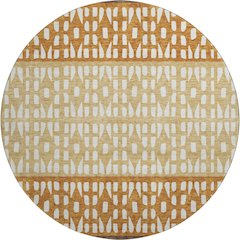 Premium Machine Washable Mayfield AMF964 Coffee 8' x 8' Round Rug