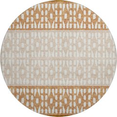 Premium Machine Washable Mayfield AMF964 Paprika 8' x 8' Round Rug